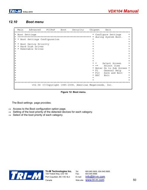 VDX104 Manual - Tri-M Systems Inc.