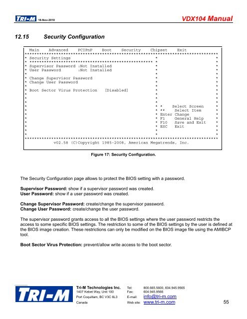 VDX104 Manual - Tri-M Systems Inc.