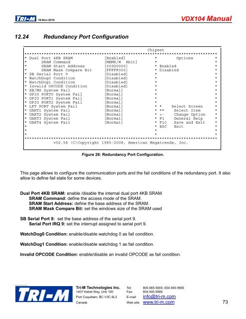 VDX104 Manual - Tri-M Systems Inc.