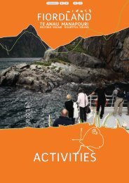 Fiordland Activities (11.3 MB) - Southern Lakes