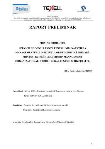 Instruirea AMP raport incipient - Ministerul SÄnÄtÄÅ£ii