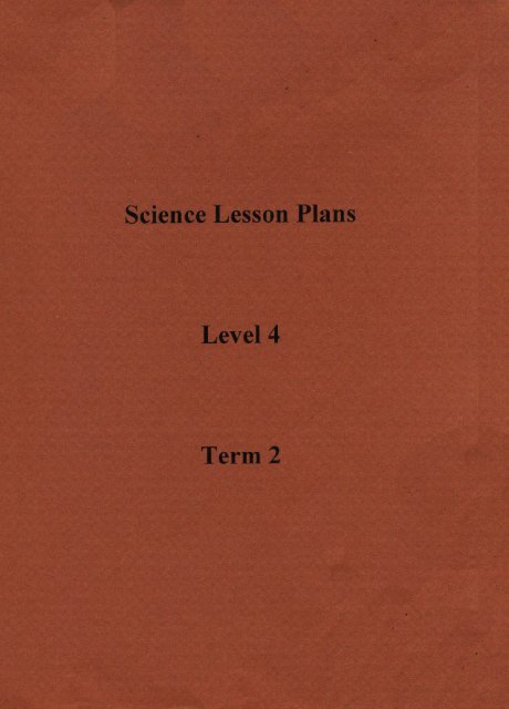 Science Lesson Plans Level 4 Term 2