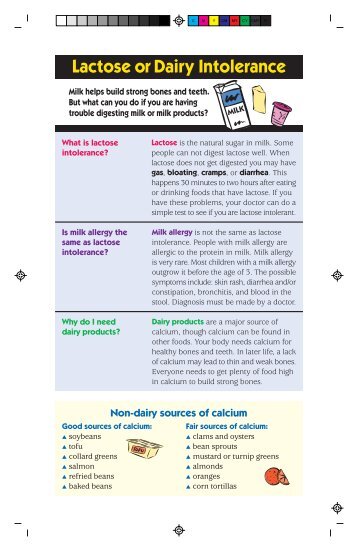 Lactose or Dairy Intolerance - Health Education Resource Exchange