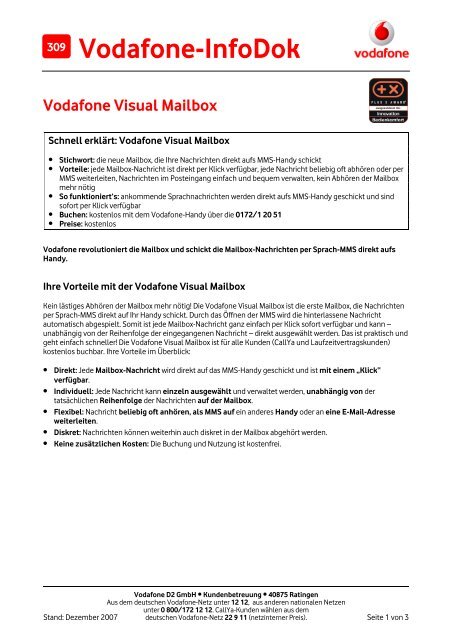 Infodok 309: Vodafone Visual Mailbox