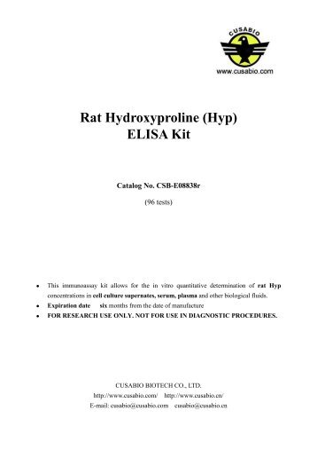 Rat Hydroxyproline (Hyp) ELISA Kit