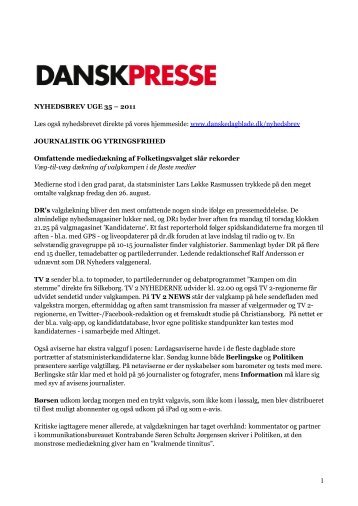 Nyhedsbrevet Dansk Presse uge 35 - Danske Dagblades Forening