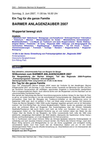 BARMER ANLAGENZAUBER 2007 - DAV Sektion Wuppertal