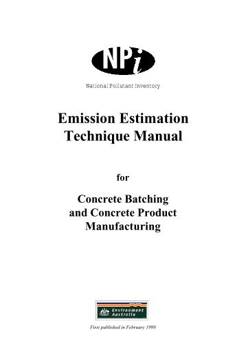 Emission Estimation Techniques Manual for Concrete ... - UNITAR