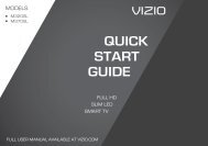 M320SL Quick Start Guide - Vizio