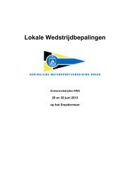 Lokale Wedstrijdbepalingen Zomerwedstrijden 2013 - Sneekweek