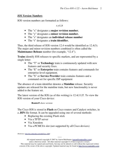 Introduction to the Cisco IOS - Router Alley