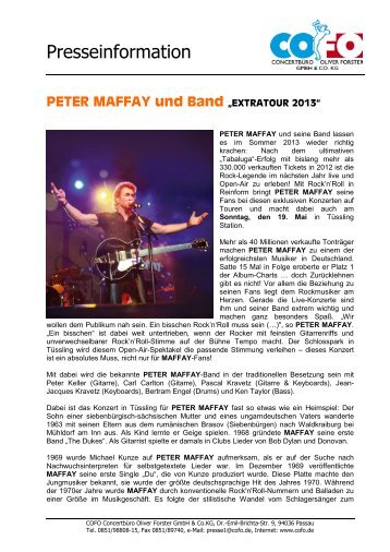 PETER MAFFAY und Band âEXTRATOUR 2013â