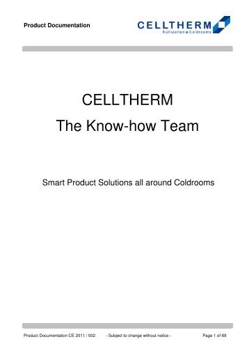 Complete Product Documentation - CELLTHERM