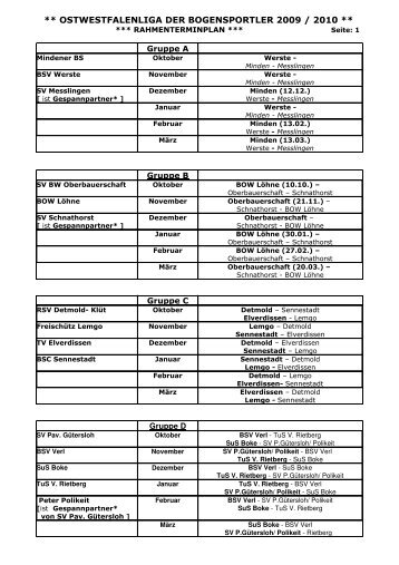 OSTWESTFALENLIGA DER BOGENSPORTLER ... - weidichedv.de