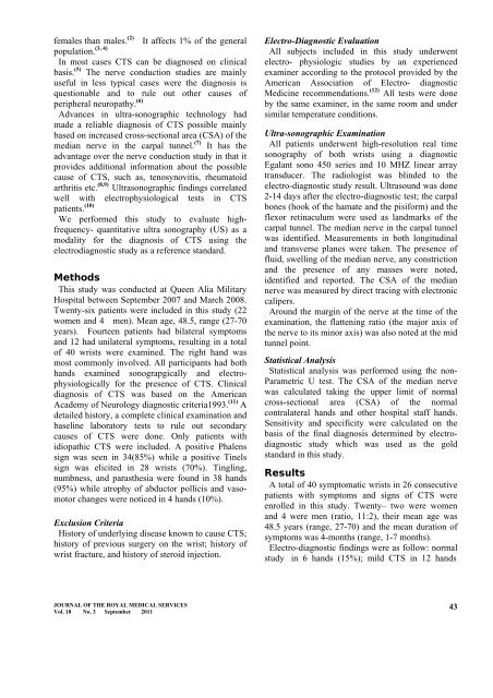 High Frequency Ultrasonography in the Management of Carpal ...