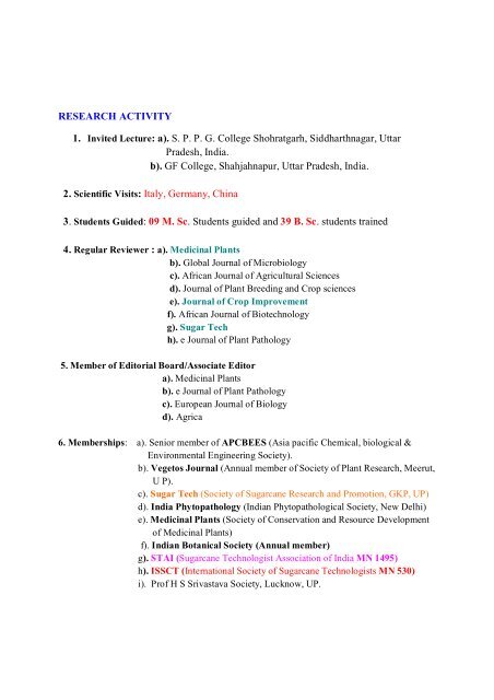 biodata name dr. ak tiwari - Australasian Plant Pathology Society