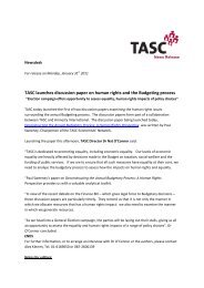 TASC launches discussion paper on human rights and the ...