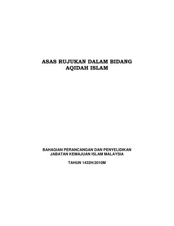 Asas Rujukan Dalam Bidang Aqidah Islam - Jabatan Kemajuan ...