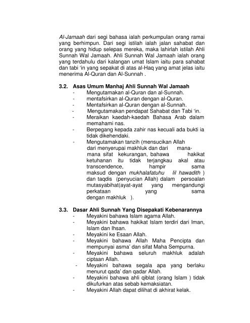 Asas Rujukan Dalam Bidang Aqidah Islam - Jabatan Kemajuan ...