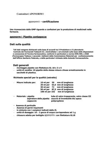 Pipette contagocce