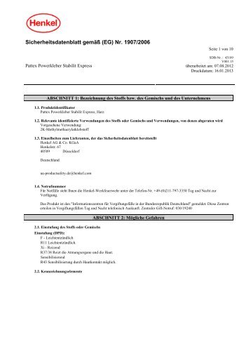 Pattex Powerkleber Stabilit Express, Harz (PDF, 0.15 MB) - Otto Wolff