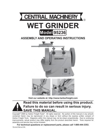 WET GRINDER - Harbor Freight Tools