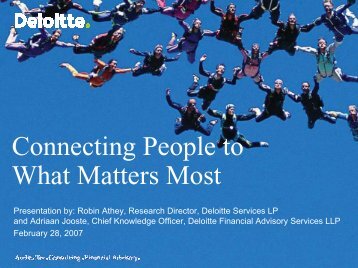 Connecting People to What Matters Most - IIR