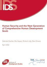 Human Security and the Next Generation of Comprehensive ... - IDEAs