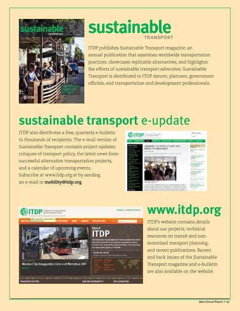 Annual Report - ITDP | Institute for Transportation and Development ...