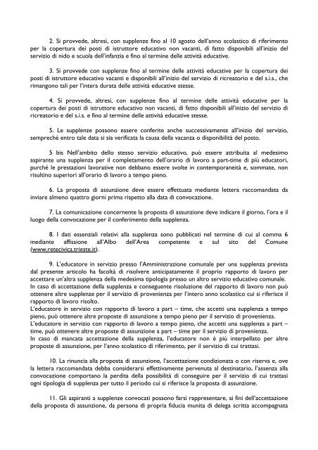 Lettera assunzione part time