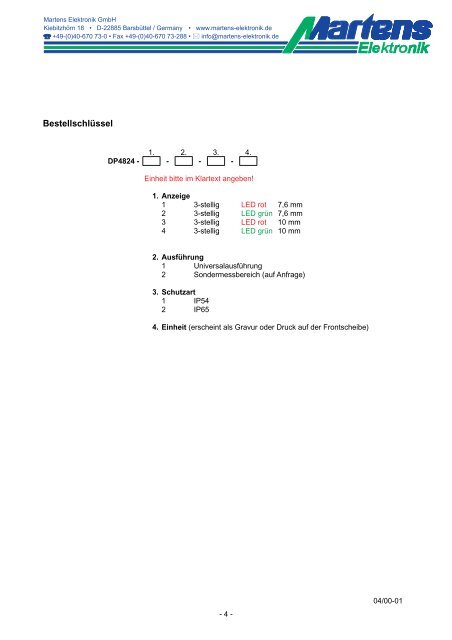 DP4824-00- Prospekt - Martens Elektronik GmbH