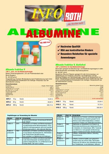 ALBUMINE - bei Carl Roth