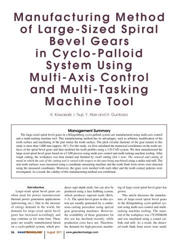 Manufacturing Method of Large-Sized Spiral Bevel Gears in Cyclo ...