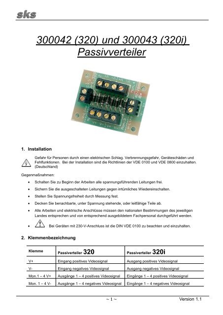 Passivverteiler 320 / 320i