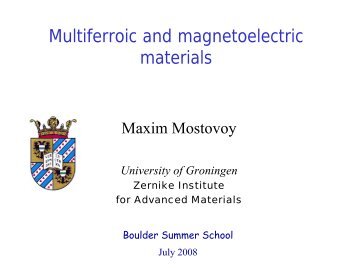 Multiferroic and magnetoelectric materials