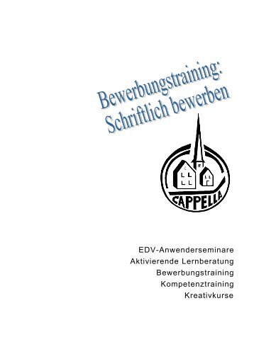 Die schriftliche Bewerbung - cappella.de