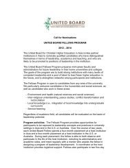 United Board Fellows Program 2012-2014 - United Board for ...