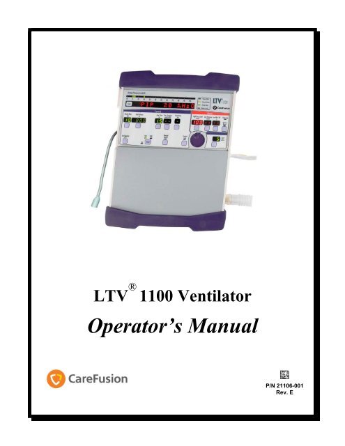 LTV 1100 Operator Manual - CareFusion