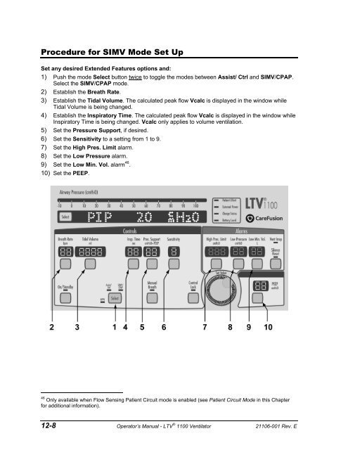 LTV 1100 Operator Manual - CareFusion