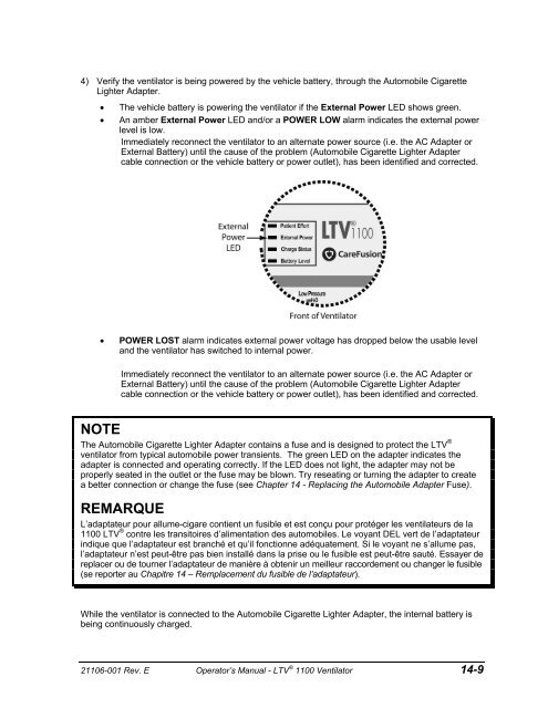 LTV 1100 Operator Manual - CareFusion