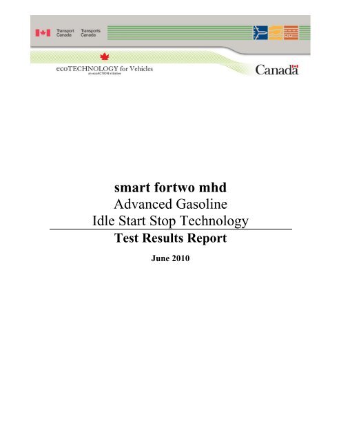smart fortwo mhd test results - Transports Canada