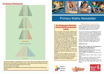 Primary Maths Newsletter - Kent Trust Web