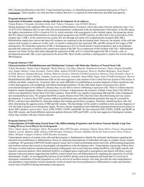 Congress Abstracts - Society for Developmental Biology