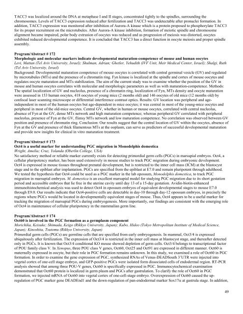 Congress Abstracts - Society for Developmental Biology