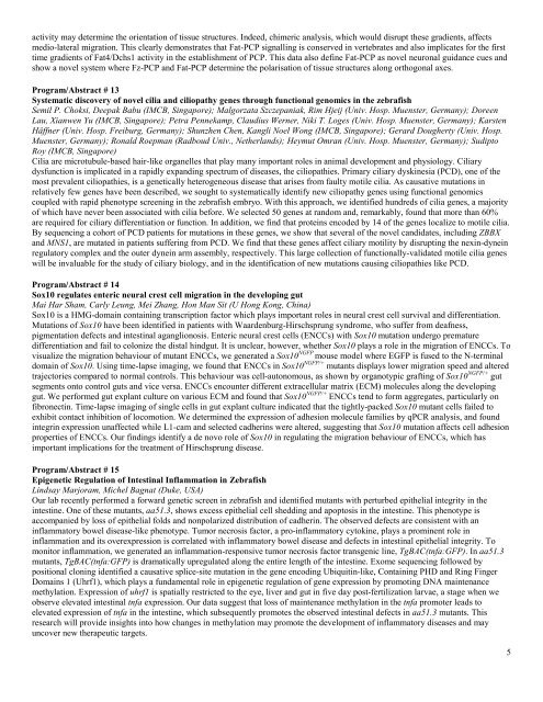 Congress Abstracts - Society for Developmental Biology