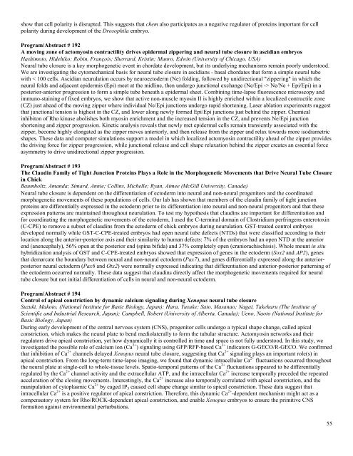 Congress Abstracts - Society for Developmental Biology