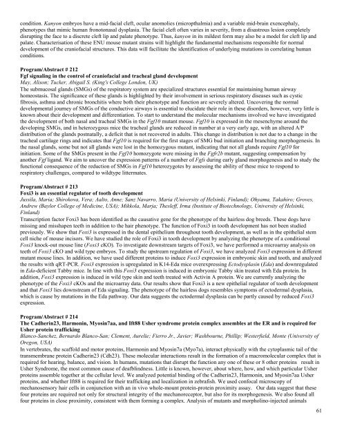 Congress Abstracts - Society for Developmental Biology