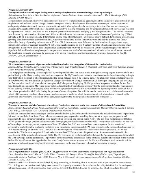 Congress Abstracts - Society for Developmental Biology