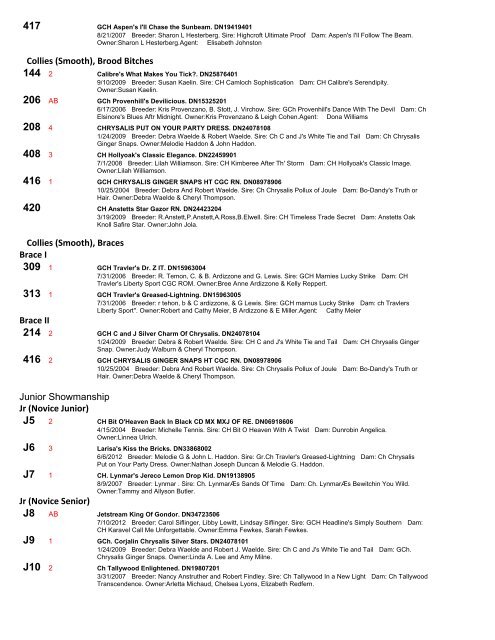 Conformation - Foy Trent Dog Shows