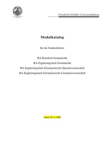 Modulkatalog - Institut fÃ¼r Germanistische Sprachwissenschaft ...